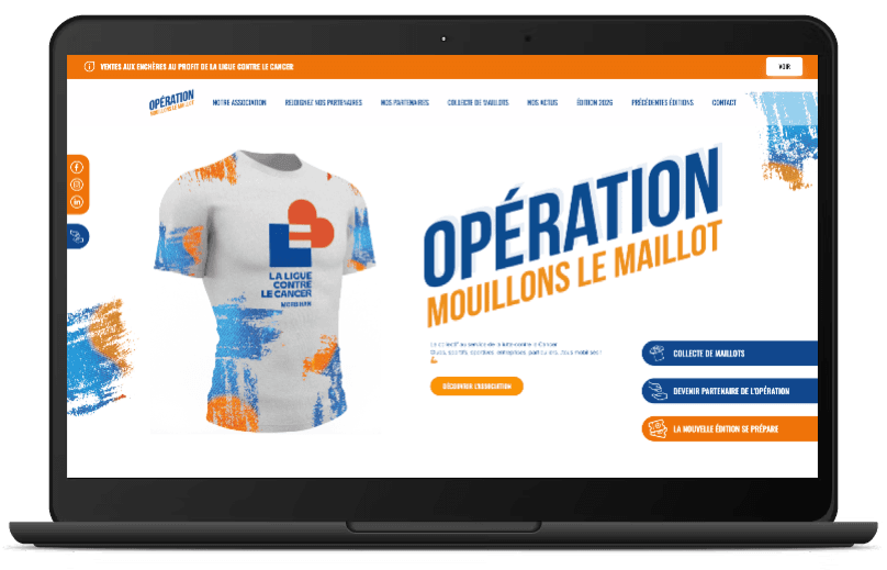 Aperçu du site internet Mouillons le maillot